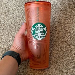 Starbucks Orange Coral Swirl Cup